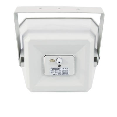 Luz quadrada LED branca com suporte metálico ajustável e etiqueta técnica