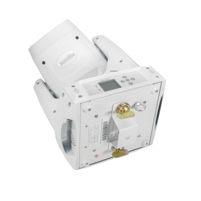 Equipamento elétrico branco com mostrador digital e botão dourado