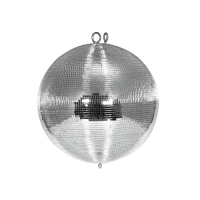 Espelho de discoteca esférico prateado com azulejos refletores