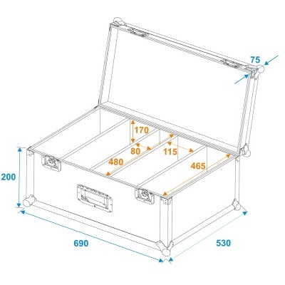 ROADINGER Flightcase 4x LED CBB-4