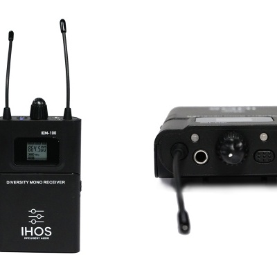 Receptor mono IHOS EXP-100 preto com ecrã digital e antenas flexíveis