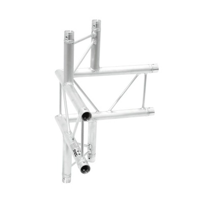 Estrutura metálica prateada para montagem em fundo branco