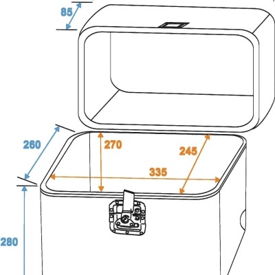 ROADINGER Record Case ALU 75/25, rounded, bk