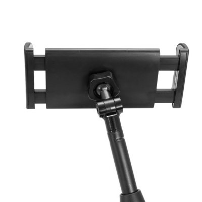 Suporte preto ajustável para telemóvel com braço articulado