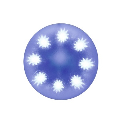 Esfera azul com estrelas brancas em círculo