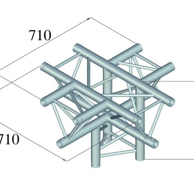 Estrutura metálica em forma de treliça com medidas