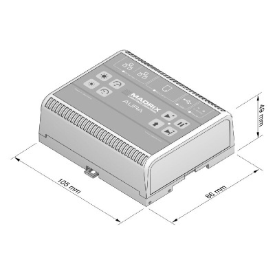 AURA 2 - Stand-alone recorder / player, 2 universes over network, DIN rail