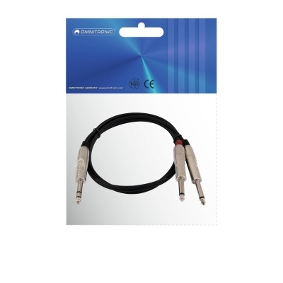 OMNITRONIC Adaptercable Jack/2xJack 3m
