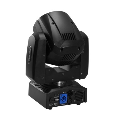 Luz de cena profissional móvel preta com base quadrada e conectores