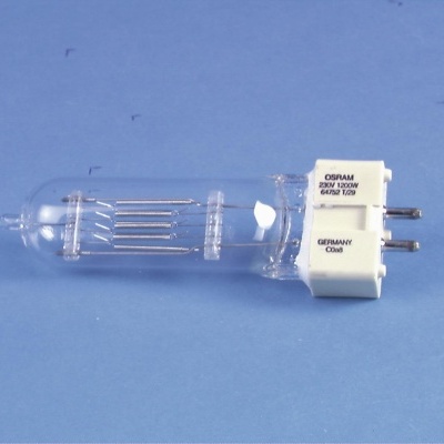 Lâmpada halogénea com base branca e pinos metálicos