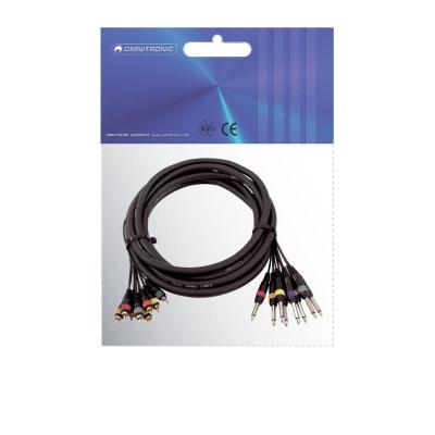 OMNITRONIC Snake cable 8xRCA/8xJack mono 15m