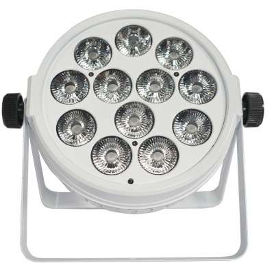 refletor LED branco redondo com 12 lâmpadas e suporte ajustável