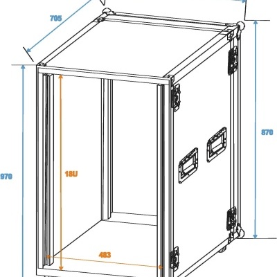 ROADINGER Amplifier Rack PR-2ST, 18U, 57cm with wheels