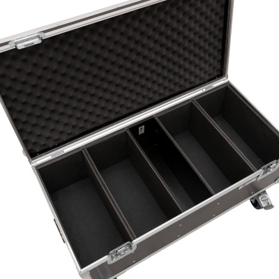 Mala de transporte preta rígida com divisórias interiores