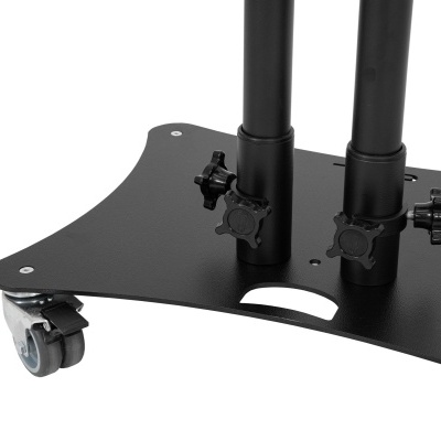 Base preta de suporte com rodas ajustáveis