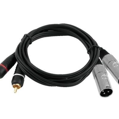 OMNITRONIC Adaptercable 2xXLR(M)/2xRCA 3m bk