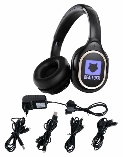 Beatfoxx SDH-340/32 Silent Disco V2 Kopfhörer Set + 2 Ladegeräte