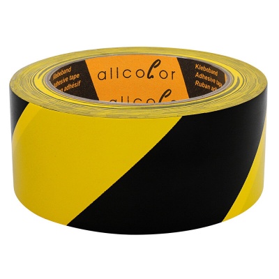 Warning Tape 510 black-yellow - Vinyl foil warning tape, black-yellow 50 mm