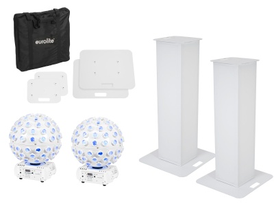 EUROLITE Set 2x Stage Stand 100cm + 2x LED B-40 Beam Effect white