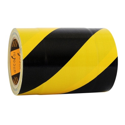 Tunnel Tape 686 black-yellow - High quality cloth tape, with foil to pull cables, black / yellow, 150 mm