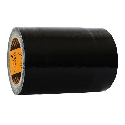 Tunnel Tape 686 black - High quality cloth tape, with foil to pull cables, black 150 mm