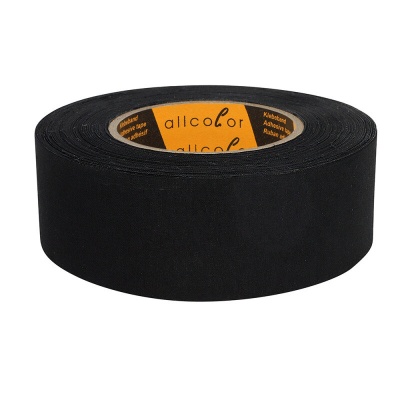 Textile Tape 669 black - Rayon staple cloth carrier tape, black 50 mm
