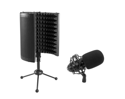 OMNITRONIC Set MIC CM-78MK2 Large Diaphragm Condenser Mic + AS-04 Desk-Microphone-Absorber System