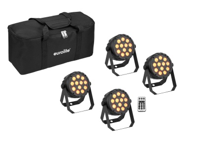 EUROLITE Set 4x LED PARty Spot Silent RGB/WW with Softbag