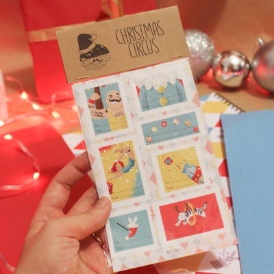 Etiquetas Christmas Circus