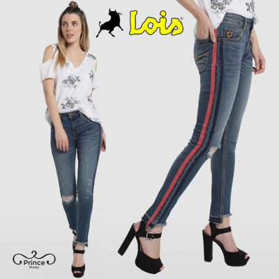 Calças Risca Vermelha LOIS