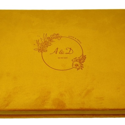 Caixa para Livro de honra/assinaturas em Veludo#CX01