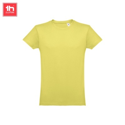 T-shirt masculina amarelo-limão de manga curta com gola redonda
