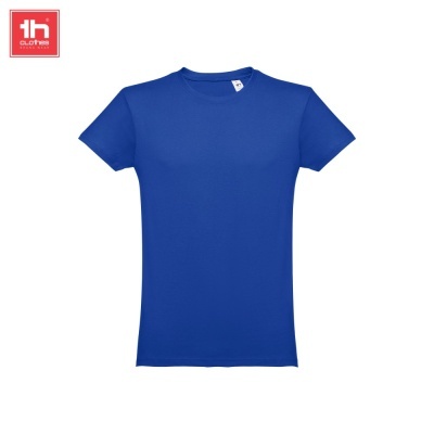 T-shirt azul simples com gola redonda e manga curta