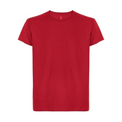 T-shirt vermelha de manga curta com gola redonda