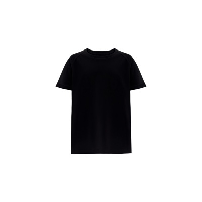 T-shirt preta de manga curta e gola redonda