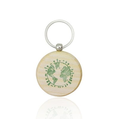 Porta-chaves Redondo em Madeira