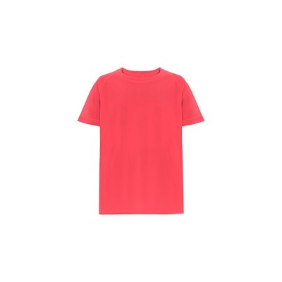 T-shirt vermelha unissexo com gola redonda e mangas curtas