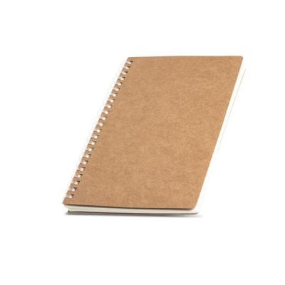 Caderno de espiral com capa castanha