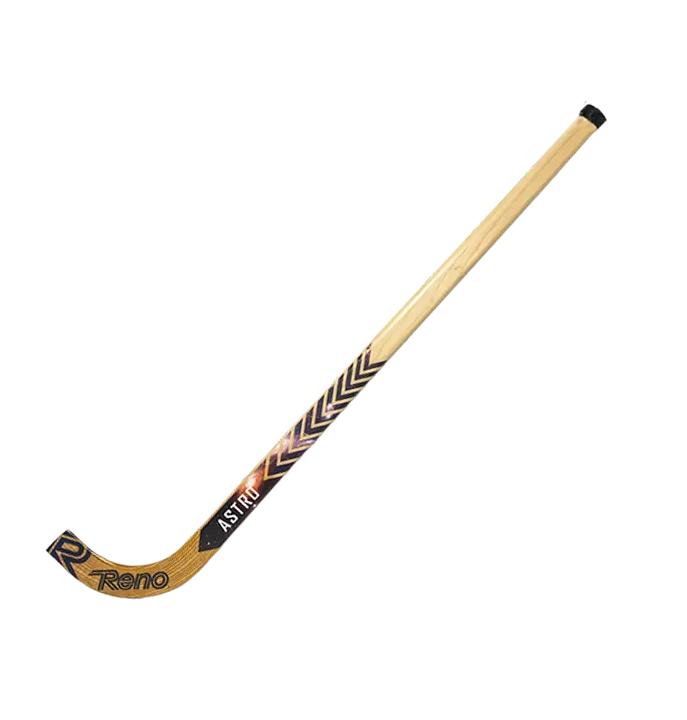stick de hóquei em patins de madeira com texto Reno e ASTROL