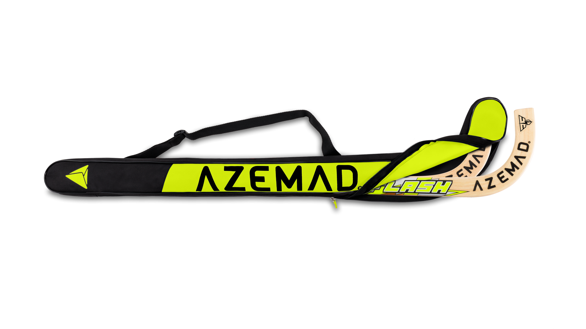 Capa preta e amarelo fluorescente para stick de hóquei com alça