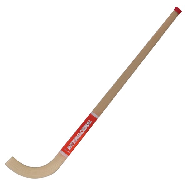 stick de hóquei em patins de madeira com logo vermelho