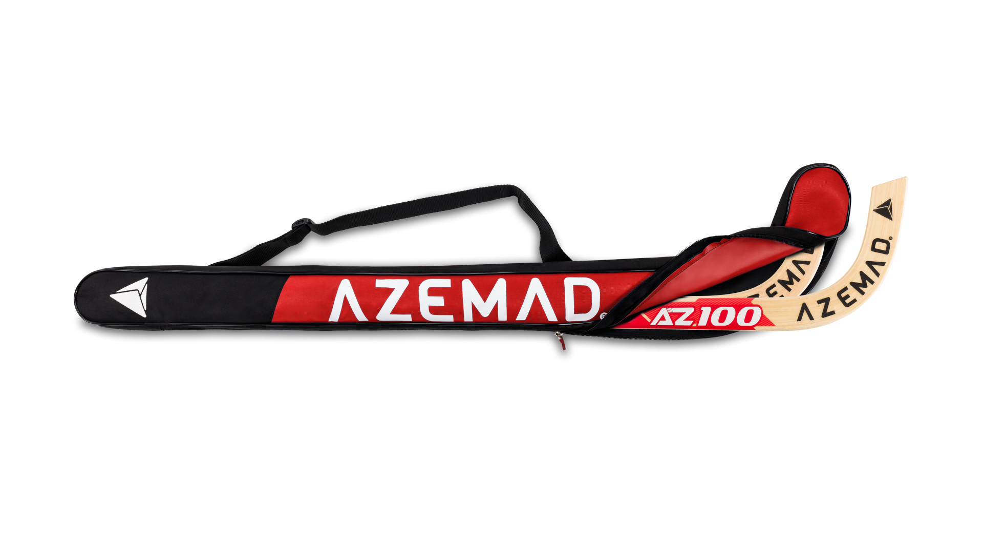 Bolsa para taco de hóquei no gelo com taco dentro