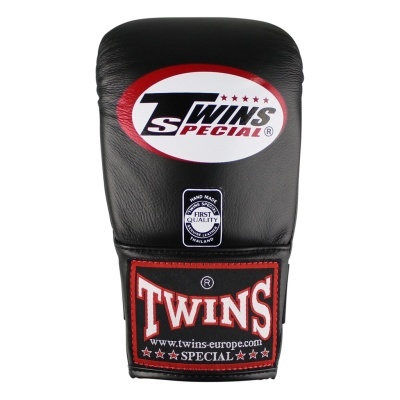 Luvas de boxe pretas com logotipo TWINS SPECIAL