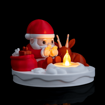 Pai Natal com fogueira