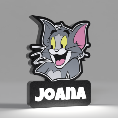Figura decorativa de gato com nome Joana