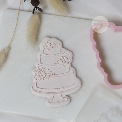 Carimbo + cortador Bolo de 4 andares