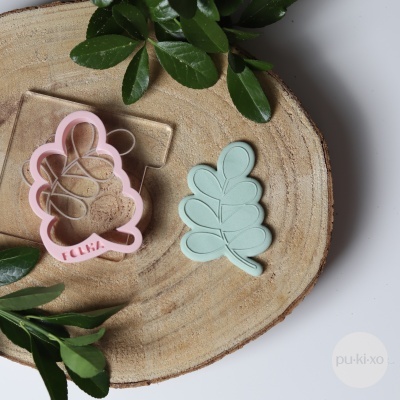 Carimbo + cortador - Folhinha