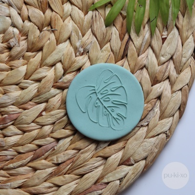 Carimbo de bolachas - Folha de monstera média