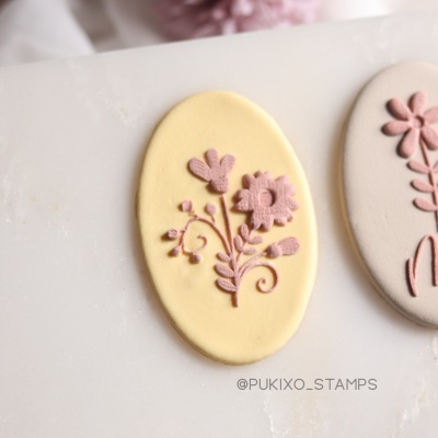 Carimbo de bolachas - Florzinhas em relevo 2