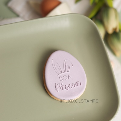 Carimbo de bolachas - Boa Páscoa com orelhas